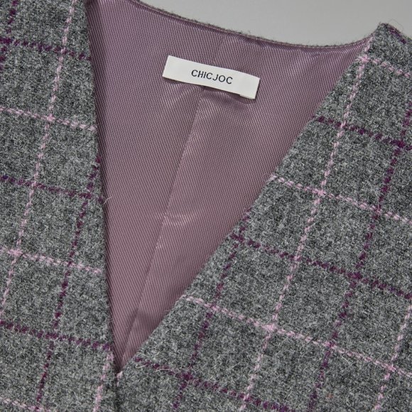 BNWT CHICJOC Women 100% Harris Tweed Wool Plaid Perfection Vest size 38 - Picture 8 of 12